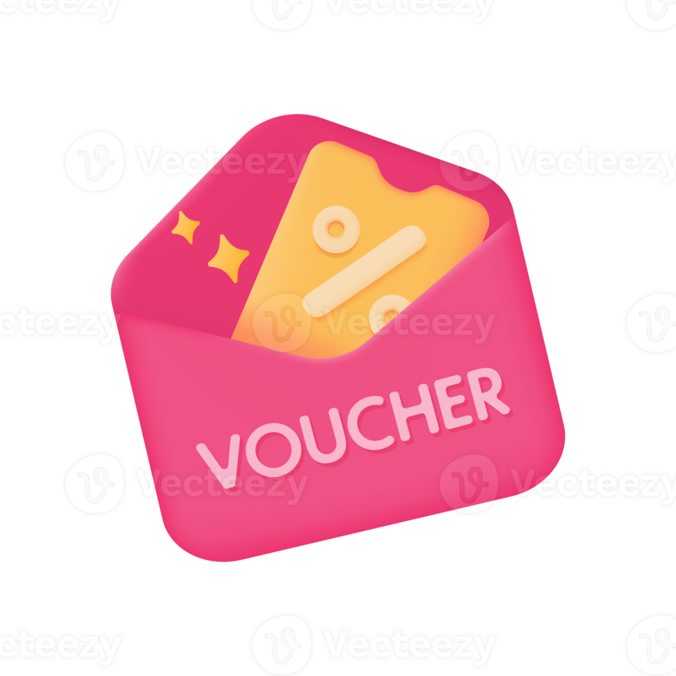 special offer delivery envelope Festive product price discounts. 3d illustration. png