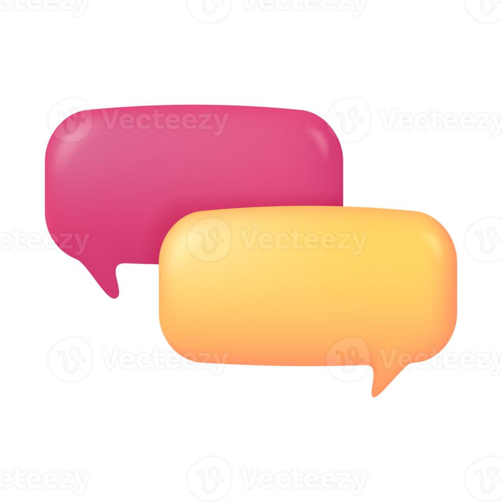 3d speech bubbles social media chat message box dialogue sign 25221843 PNG