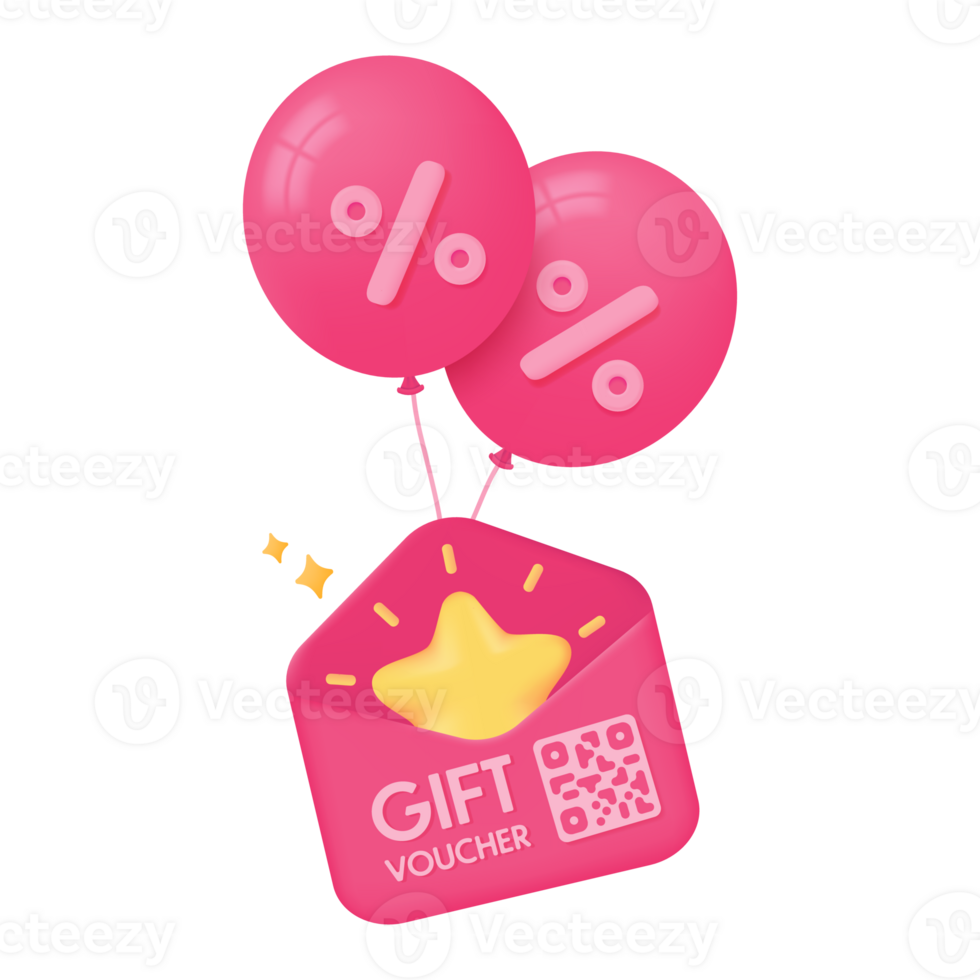 special offer delivery envelope Festive product price discounts. 3d illustration. png