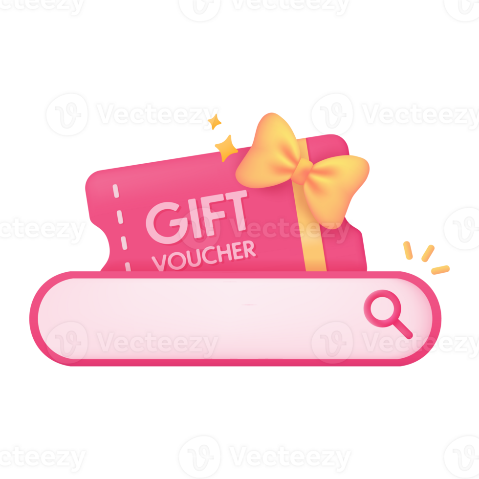 App search bar gift box promotion discount product festival season 3d illustration png