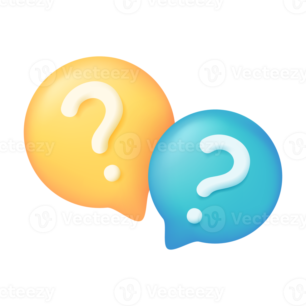3d text box. Speech bubble dialog dialogue. questions and answers png