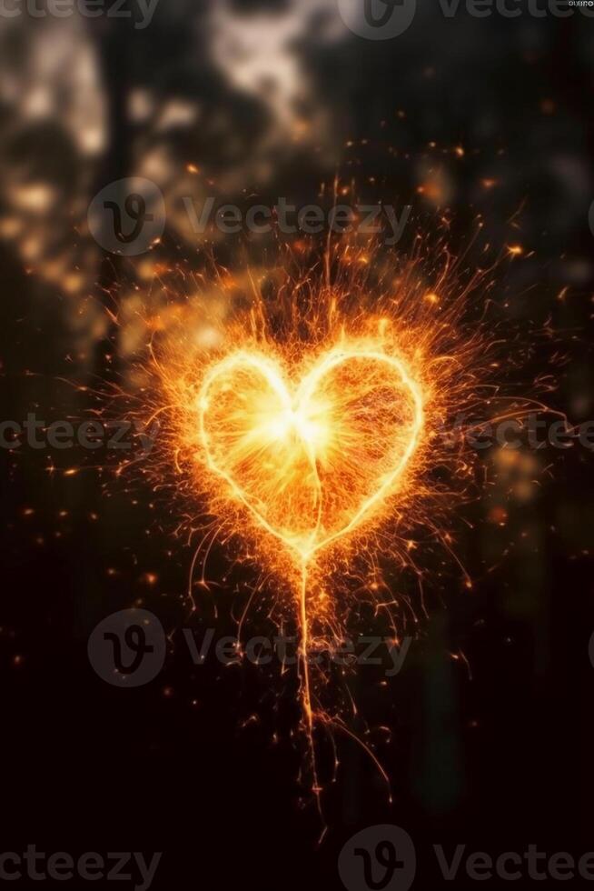 A single spark of love can Ignite your better self, extrude, detailed, rich colors, photography. photo