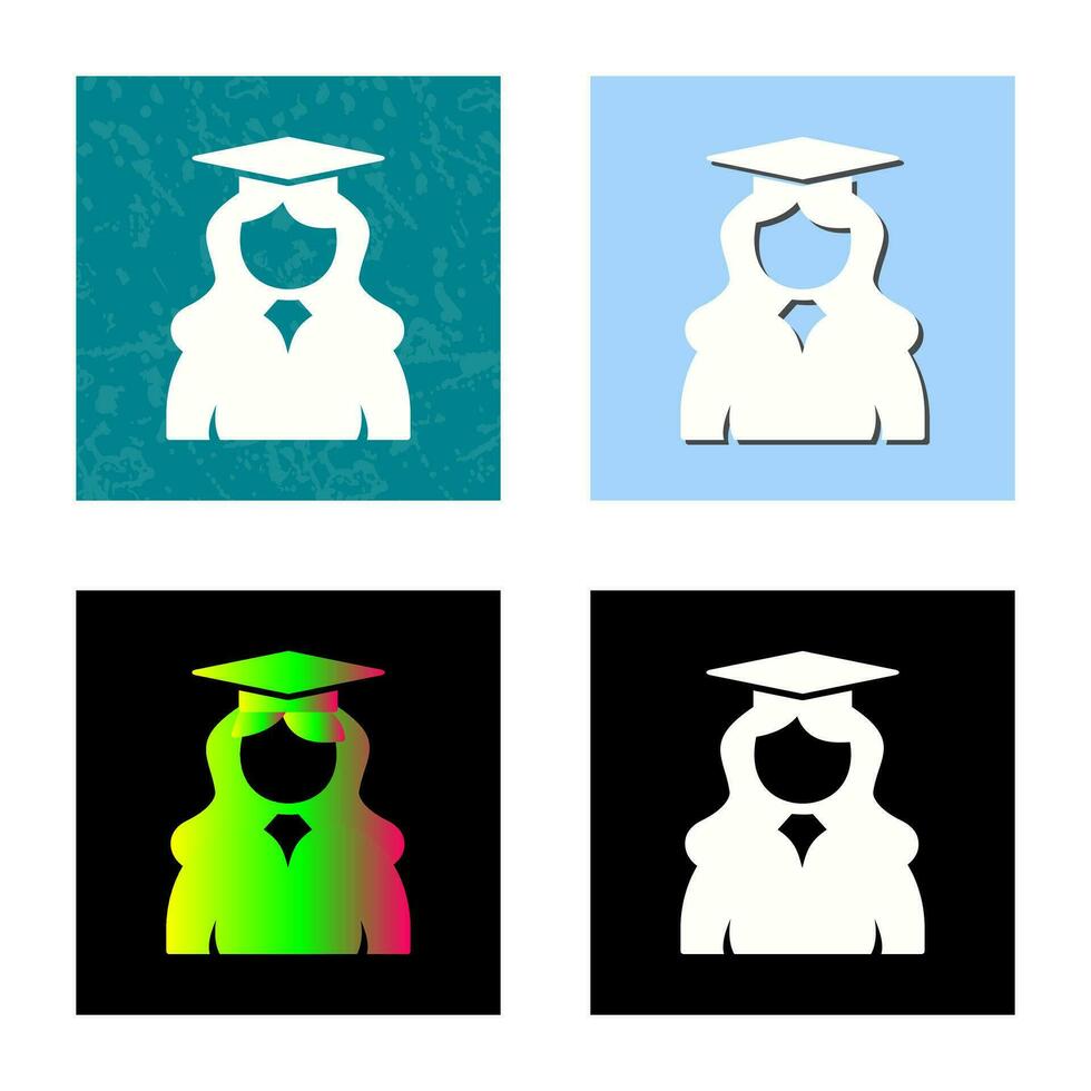 Unique Female Graduate Vector Icon