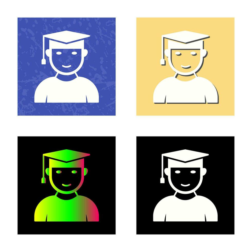 Unique Male Graduate Vector Icon