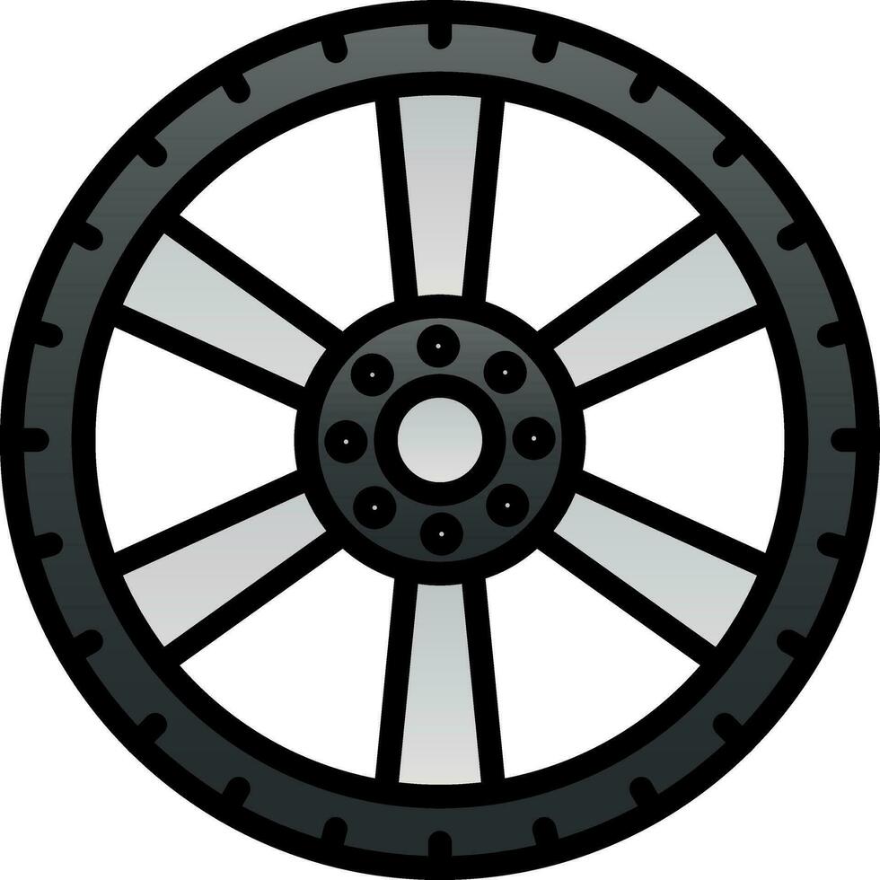 Alloy wheel Vector Icon Design