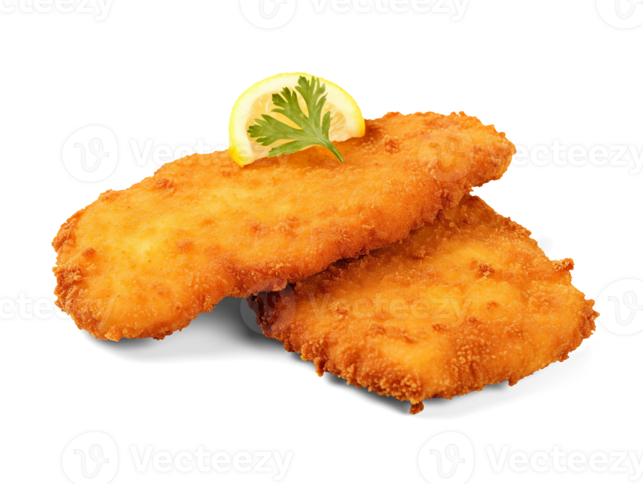 Wiener schnitzel isolated on transparent background, png
