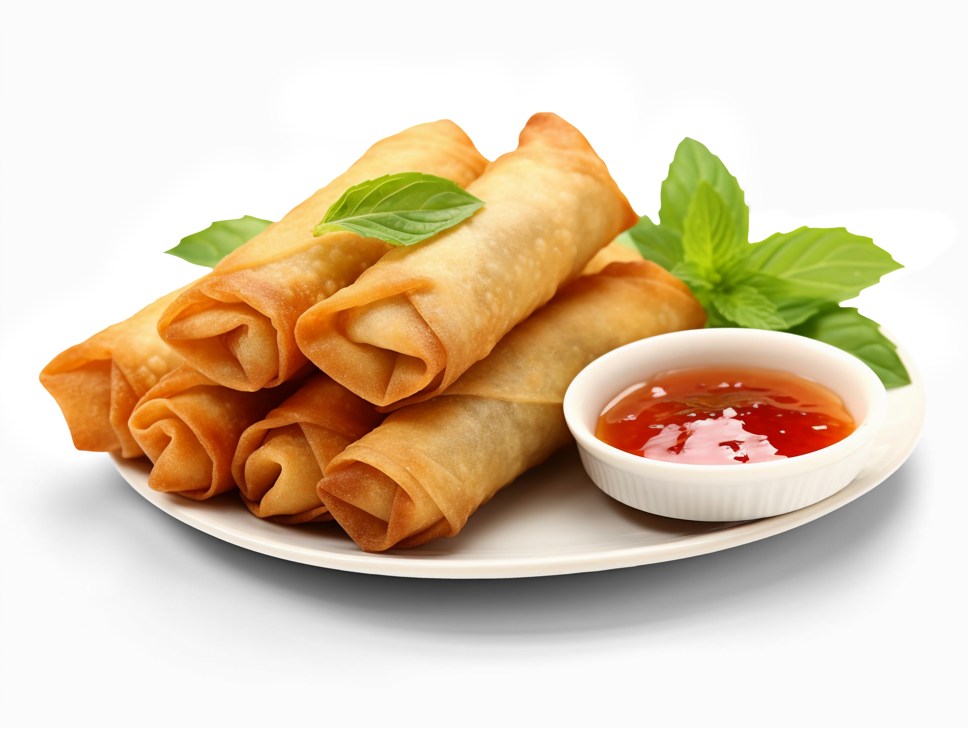 Chinese traditional spring rolls isolated on transparent background ...