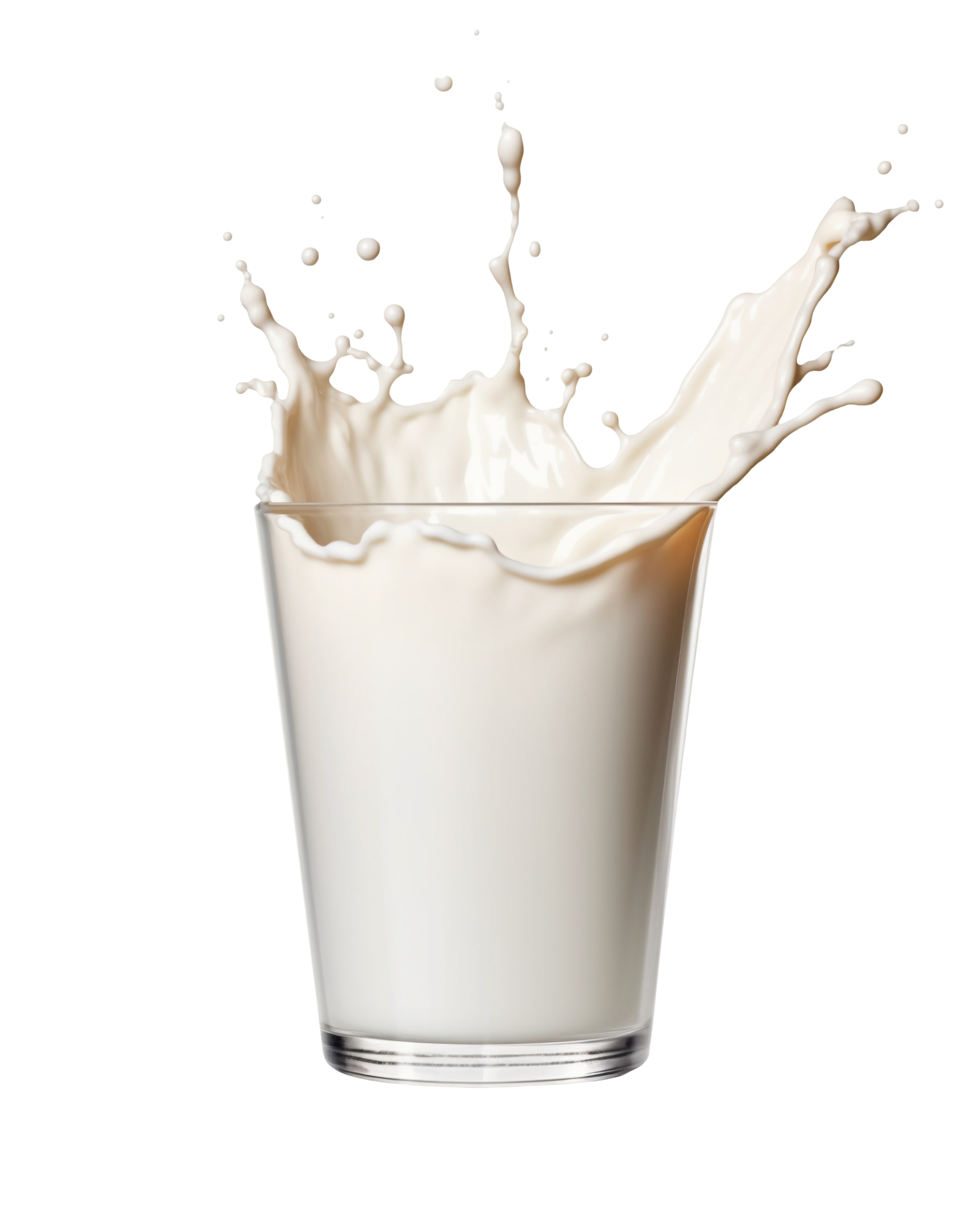 Glass of milk with splash isolated on transparent background, png ...