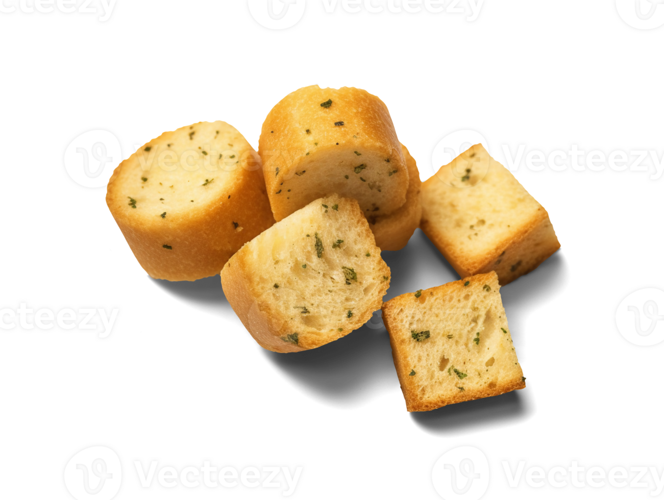 Croutons isolated on transparent background, png