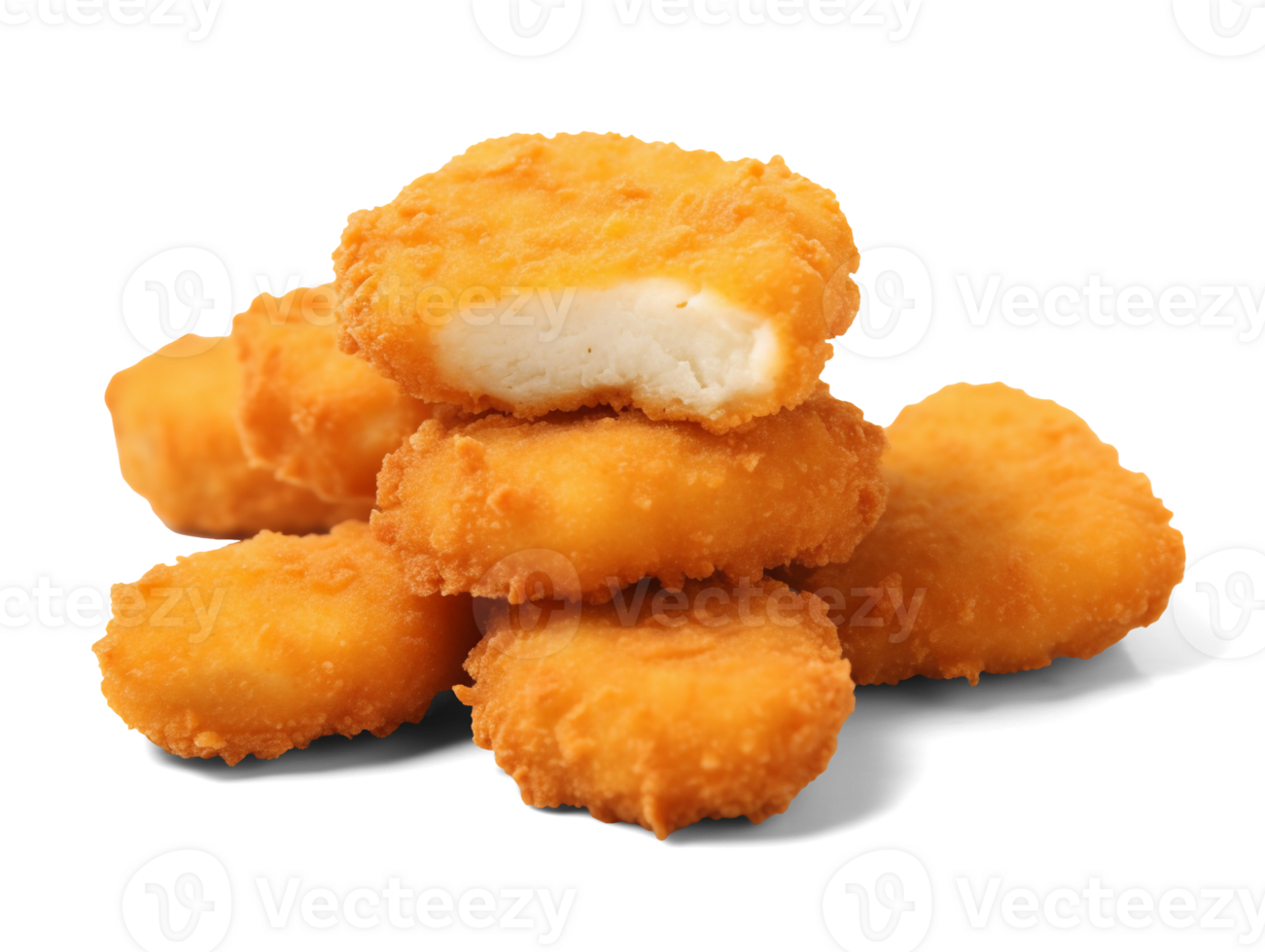 Chicken nuggets isolated on transparent background, png