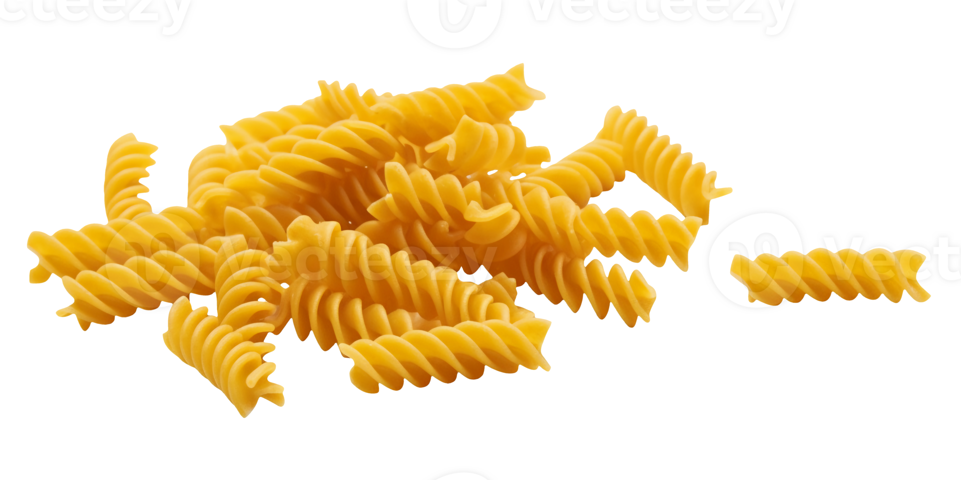 Fusilli pasta isolated on transparent background, png