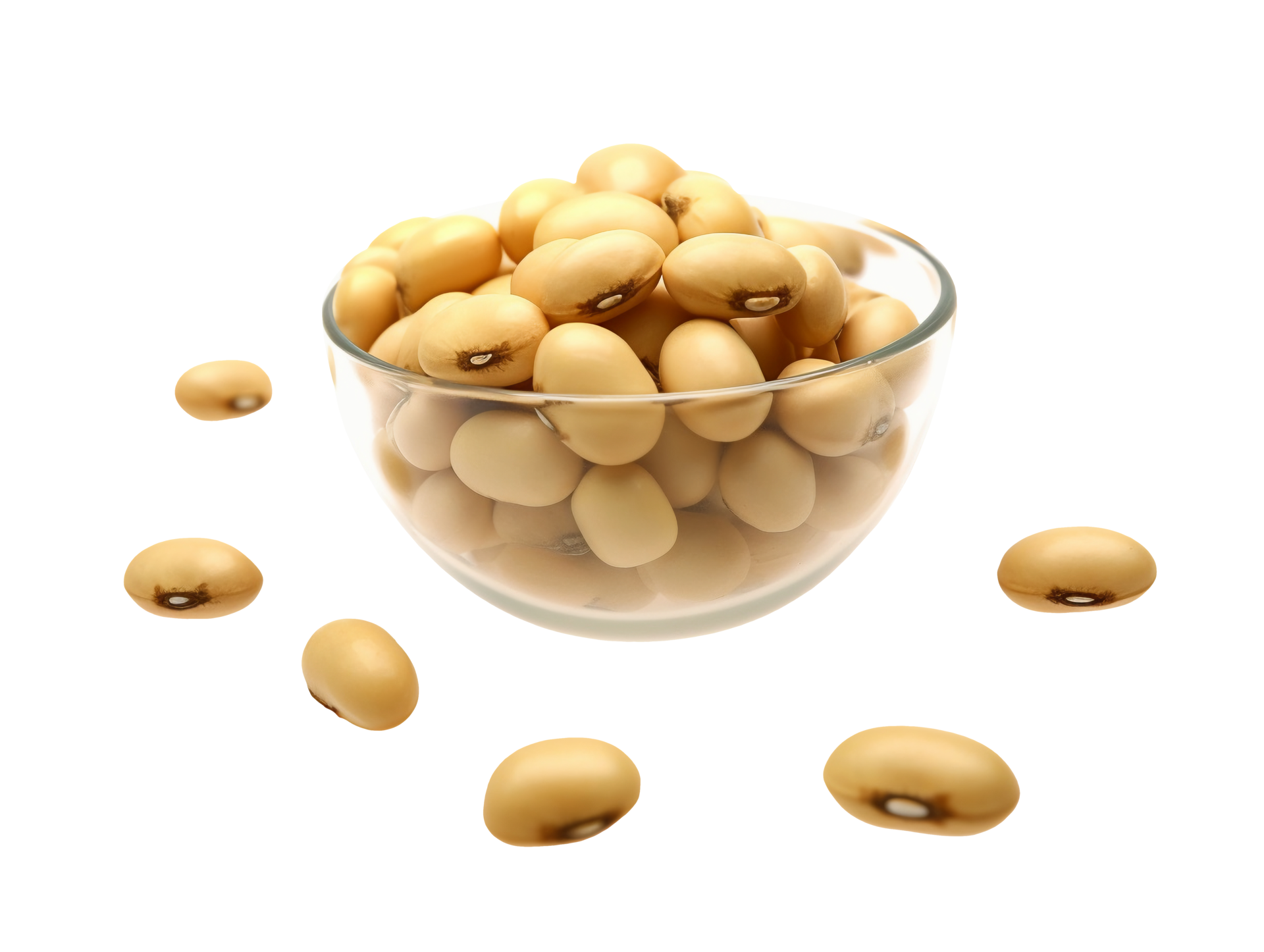 Soybeans in a bowl isolated on transparent background, png 25222210 PNG