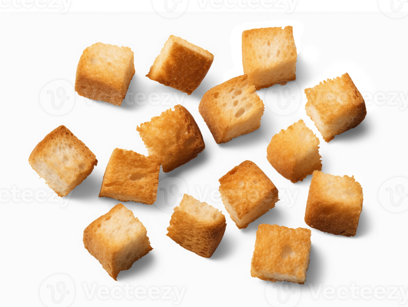 Croutons isolated on transparent background, png