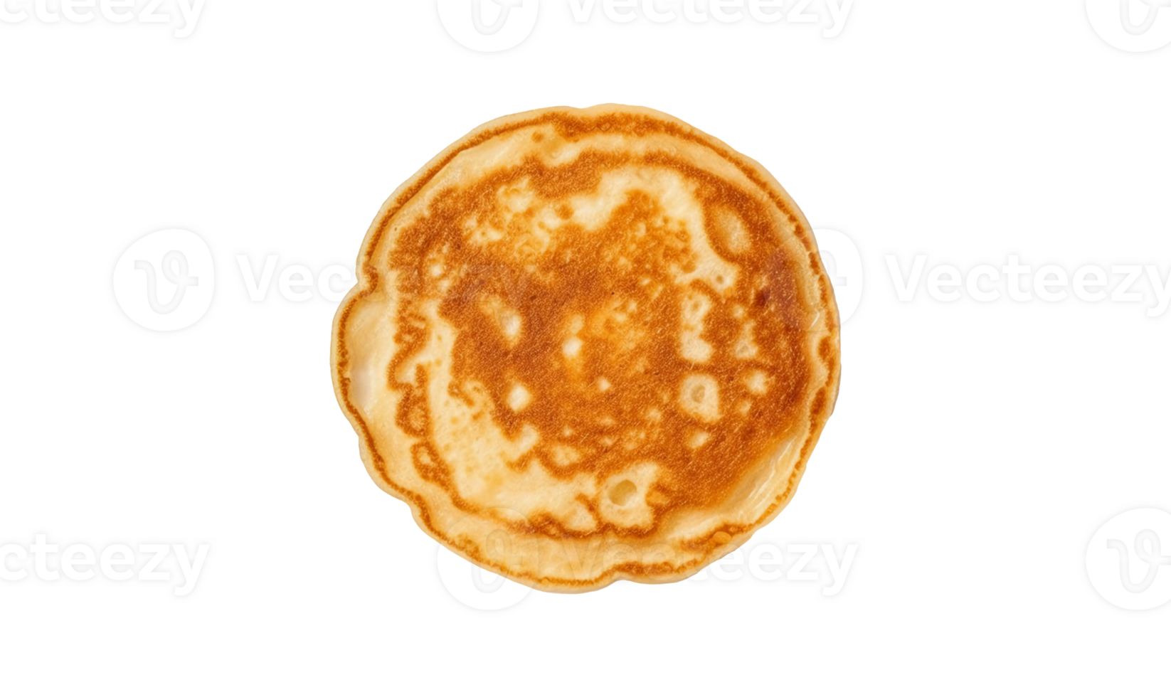 Thin pancakes isolated on transparent background, top view, png