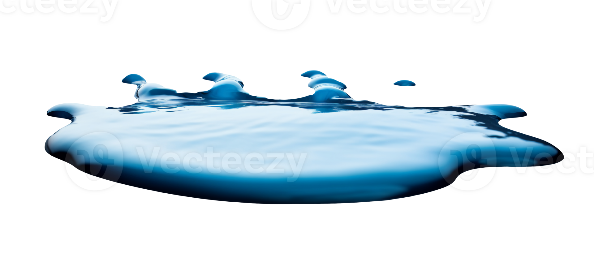 Water spill puddle and droplets isolated on transparent background, png