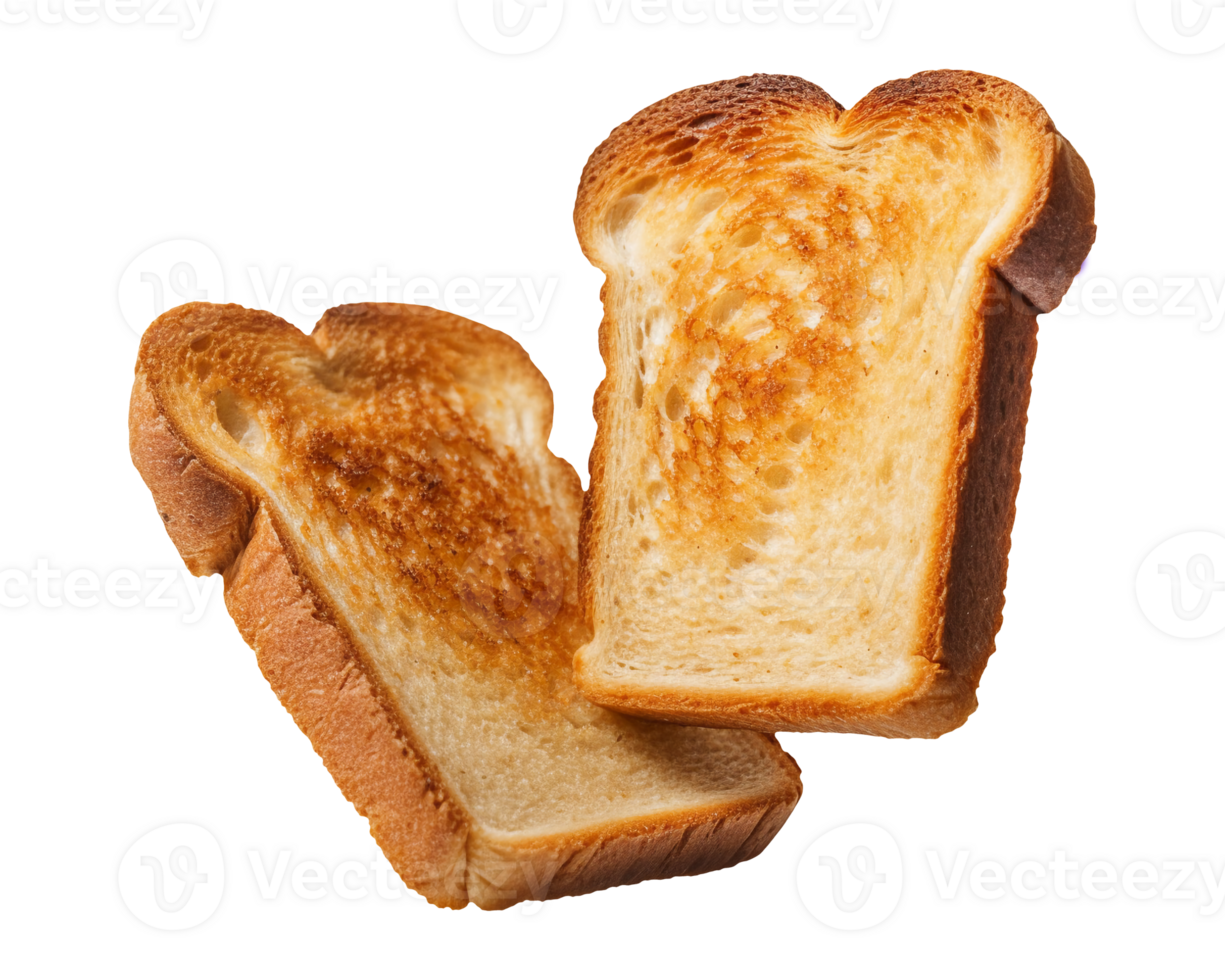 Toast bread isolated on transparent background, png