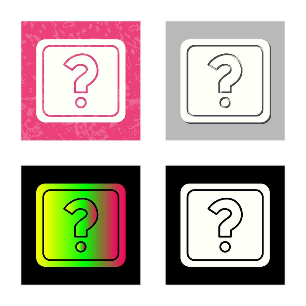 Unique Question Mark Vector Icon