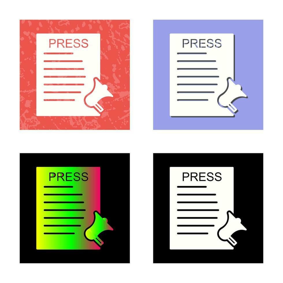 Unique Press Releases Vector Icon