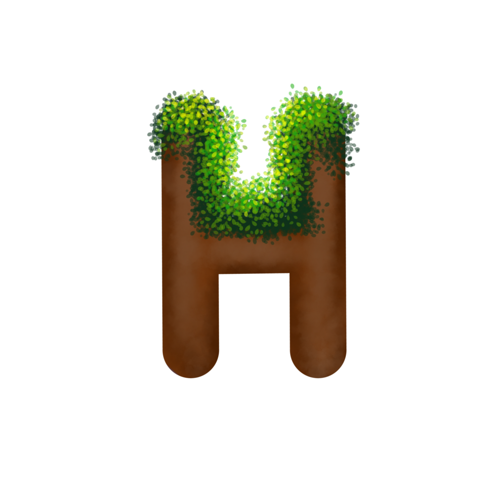 Letter with grass above it png