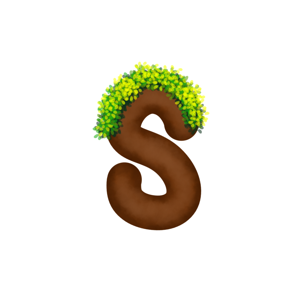 Letter with grass above it png