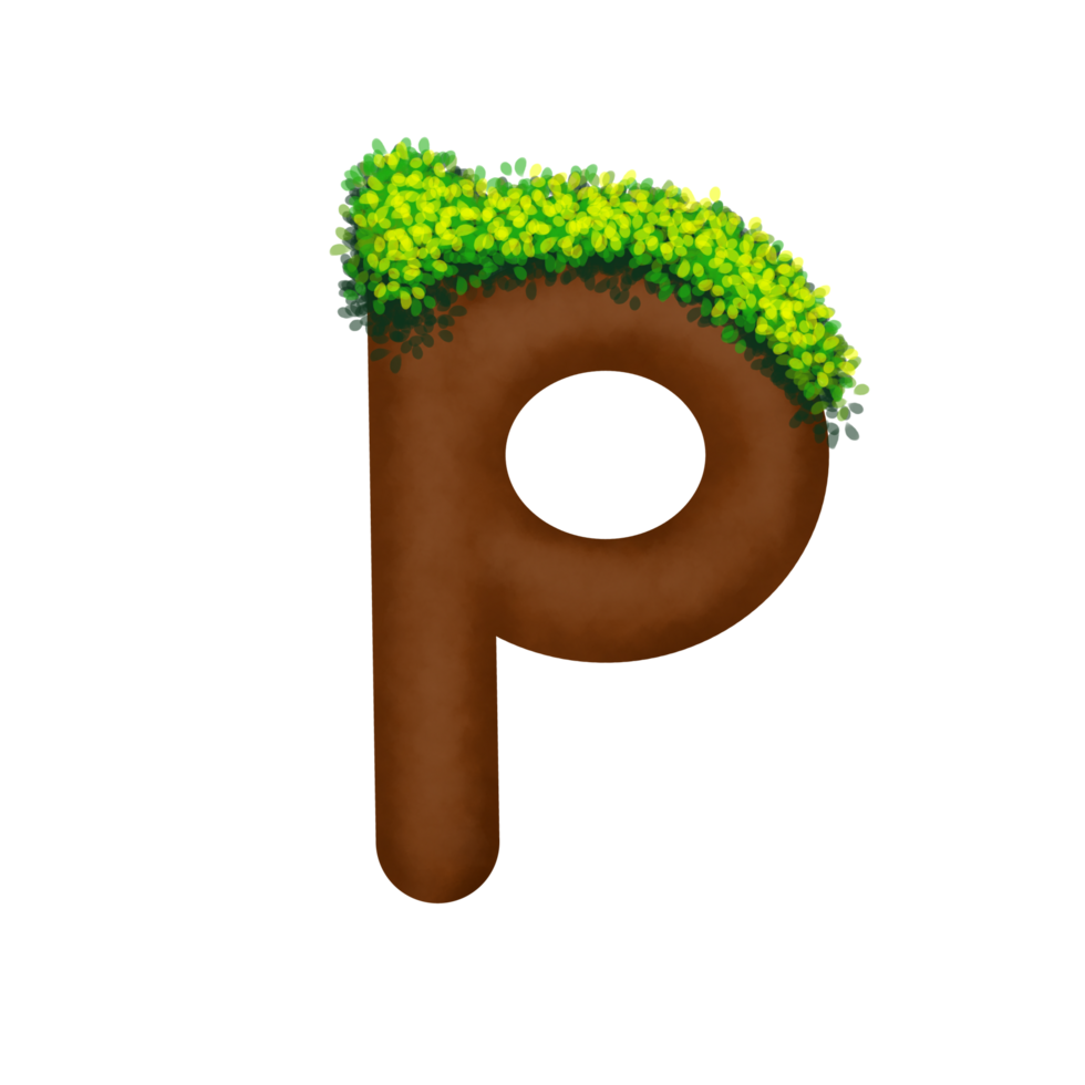 Letter with grass above it png