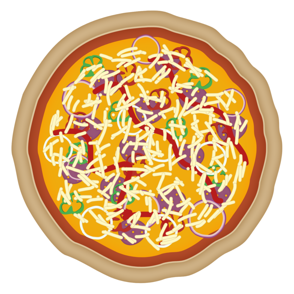 Pizza mit Würstchen Belag png