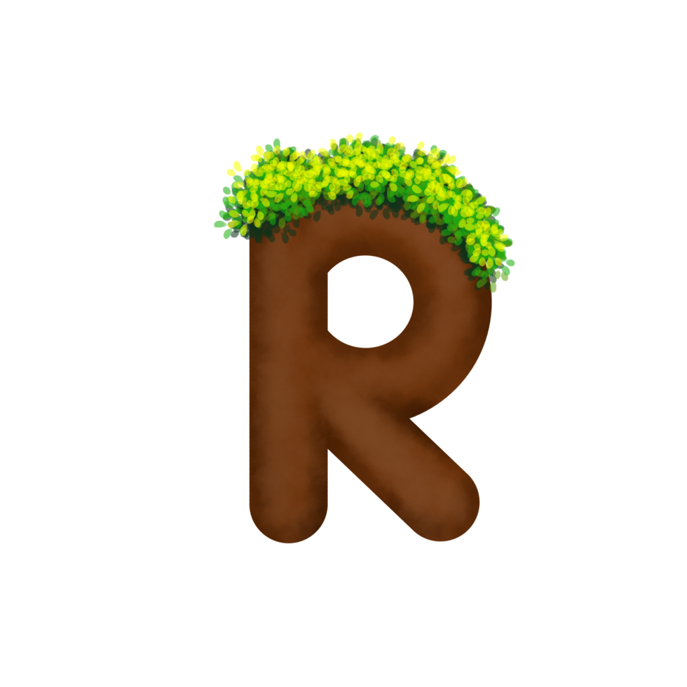 Letter with grass above it png