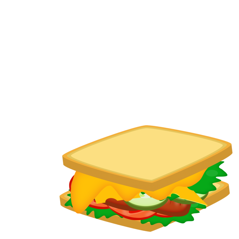 Vegetable sandwich illustration png