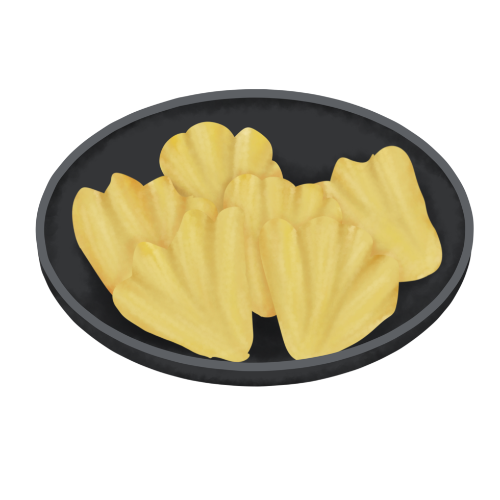 Fried bananas on plate png