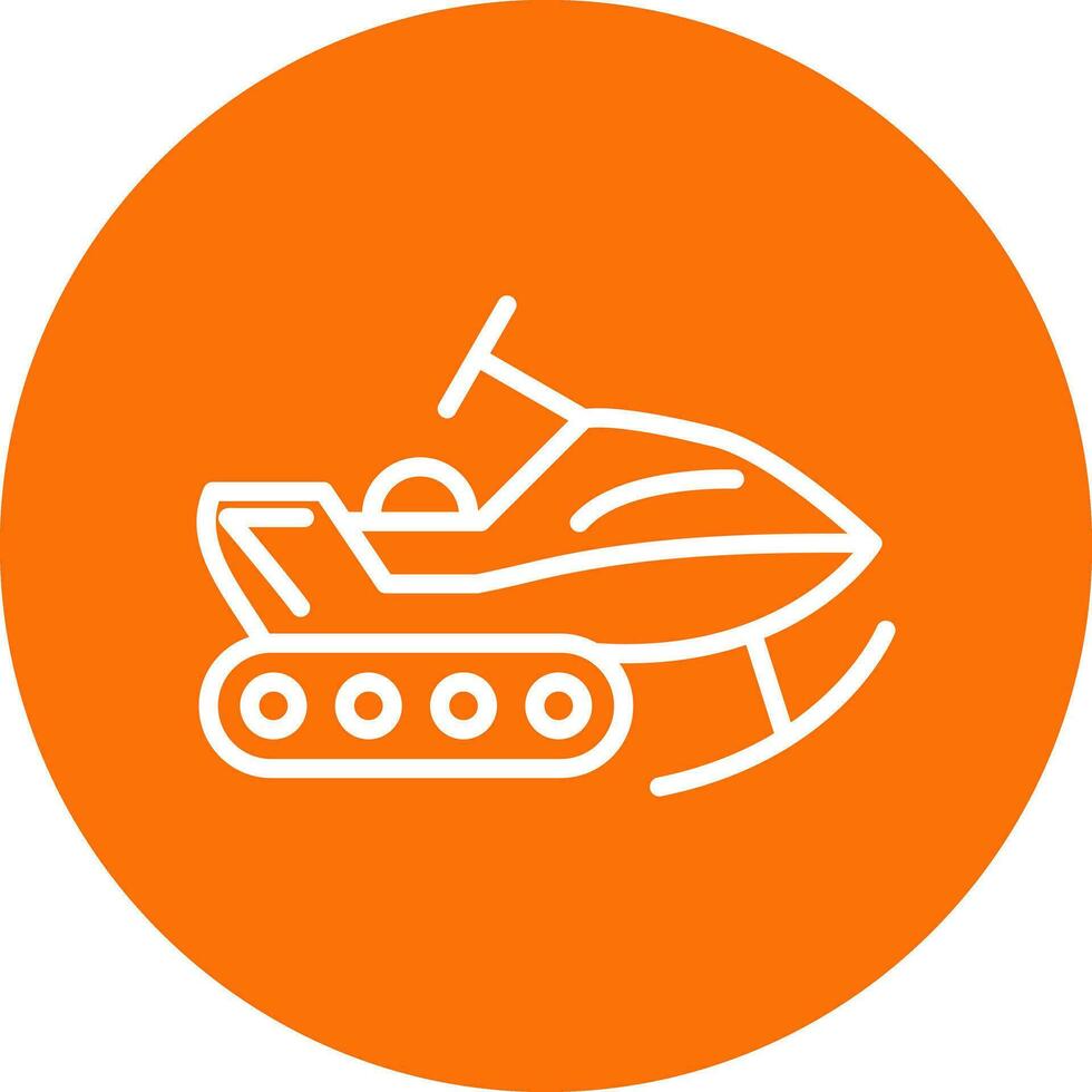 Snowmobile Vector Icon Design