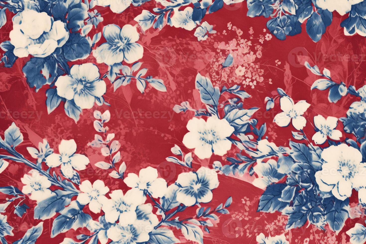 Cyanotype, fabric, background, red. photo