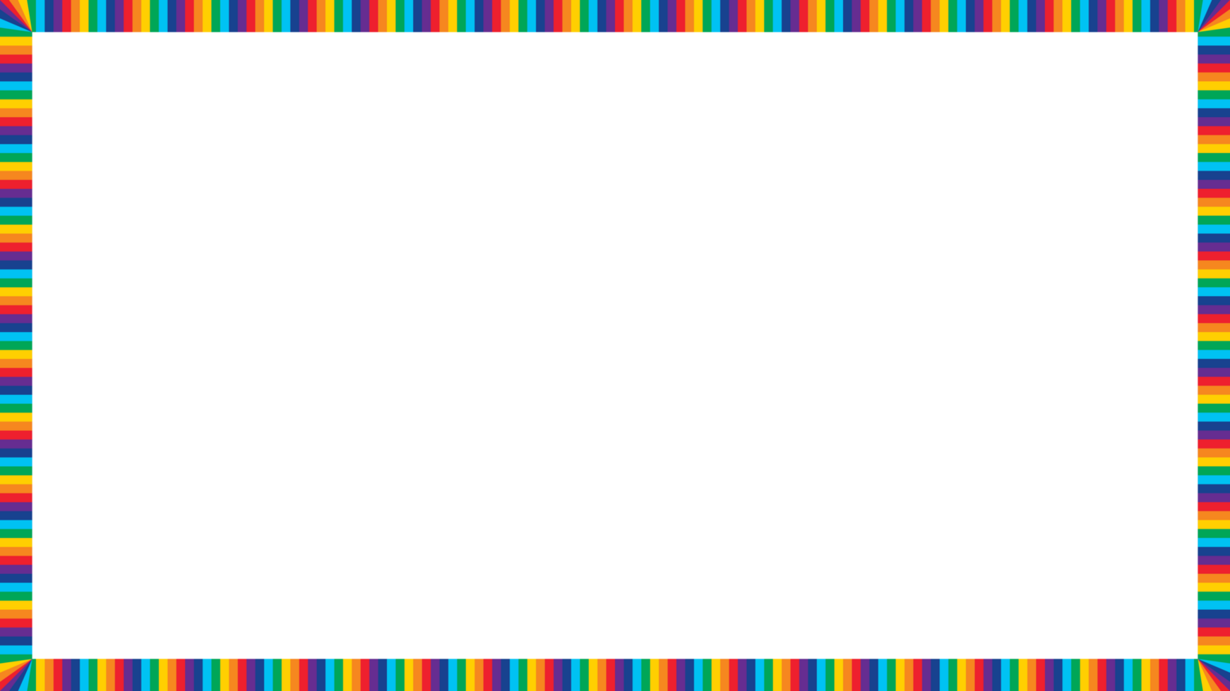 Striped rectangle frame in rainbow colors png