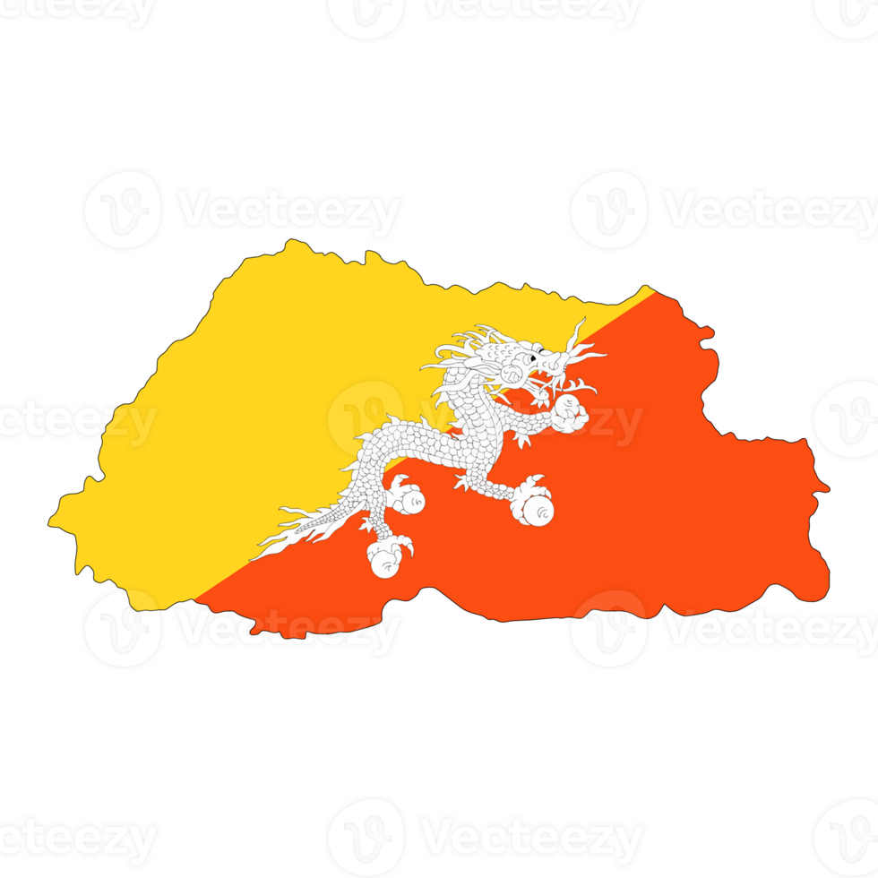 Bután bandera mapa png