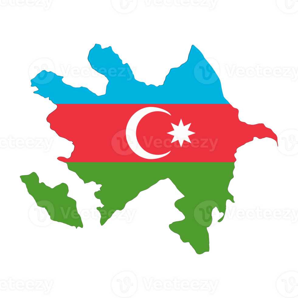 Azerbaijan Flag Map png