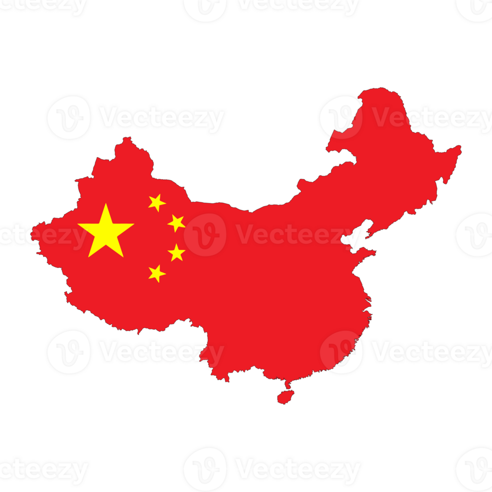 China Flag Map png