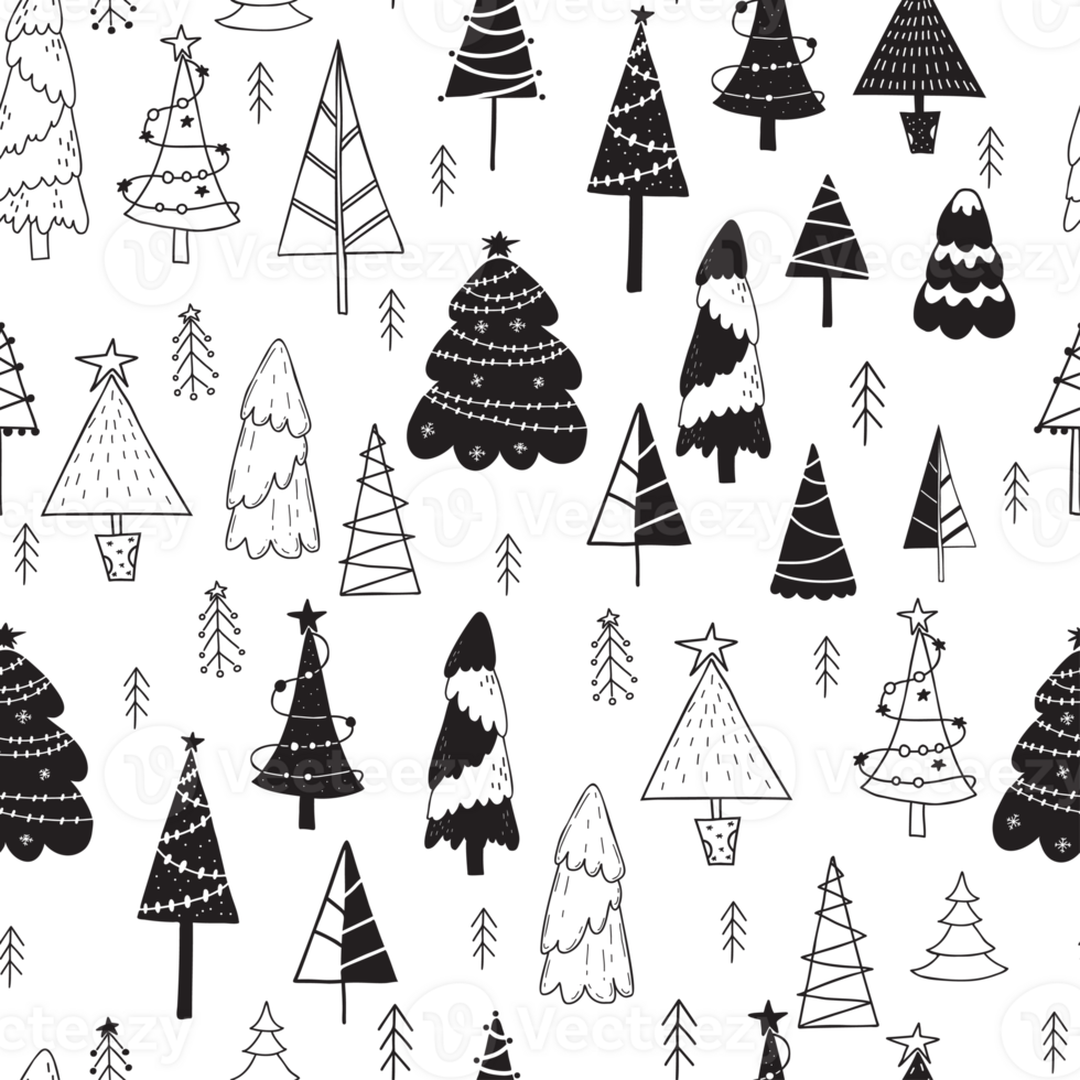 Seamless pattern of Christmas trees png