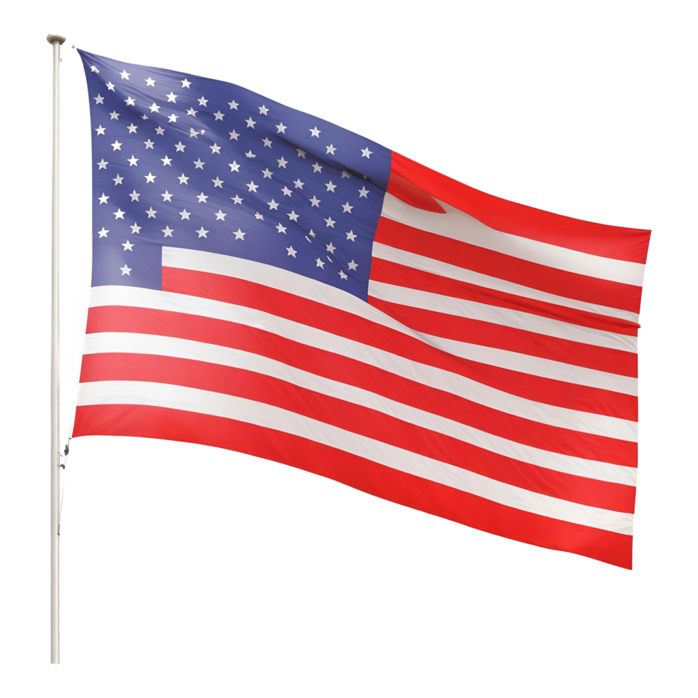 Unidos estados nacional bandeira americano bandeira png EUA bandeira transparente ai gerado
