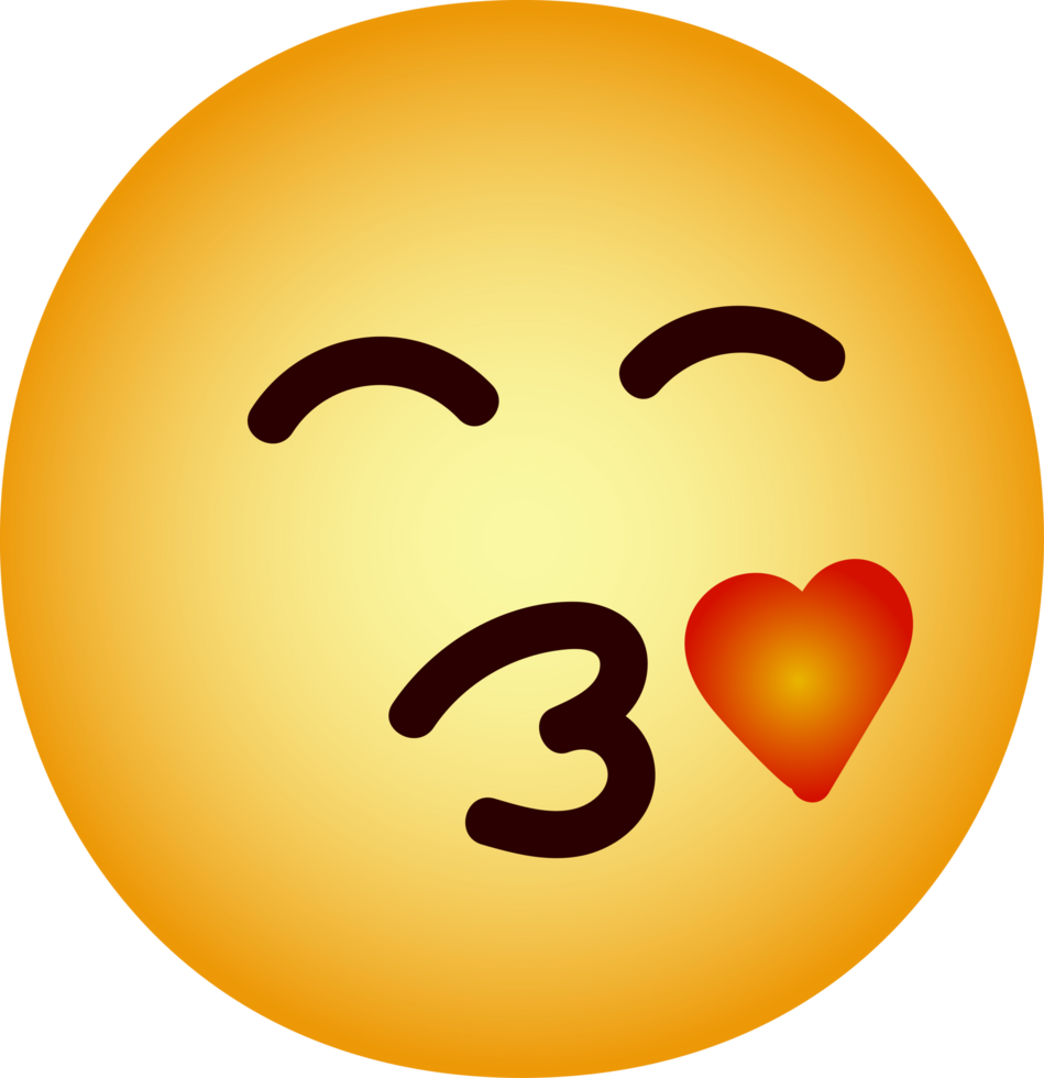 mano dibujado besos emoji facial expresión png