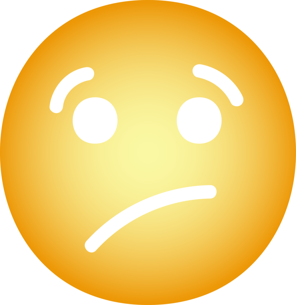 Hand Drawn Confused Emoji Facial Expression png