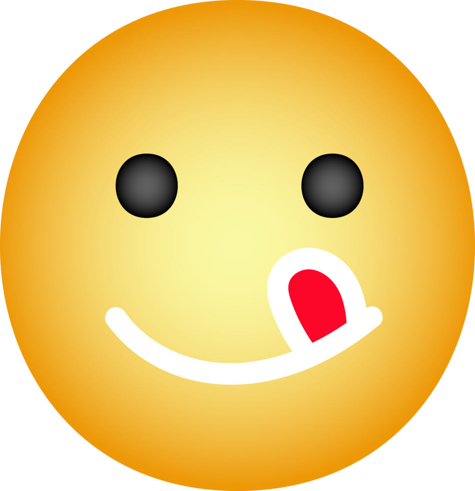 mão desenhado gostoso emoji facial expressão png