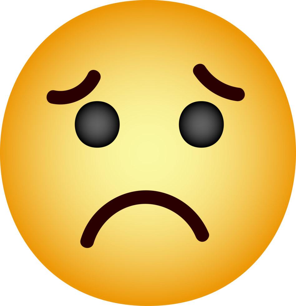 mano disegnato triste emoji facciale espressione png