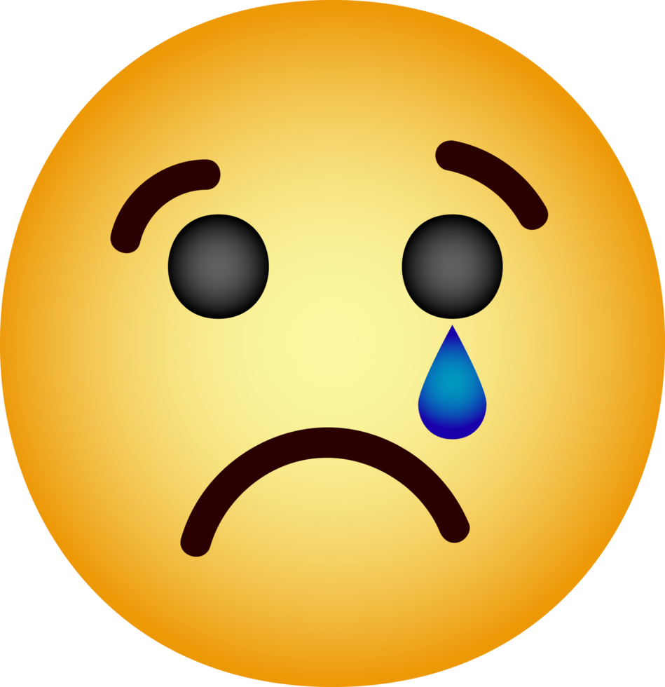 Hand Drawn Sad Crying Emoji Facial Expression png