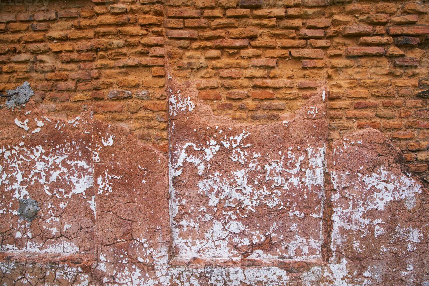 Old red brick wall texture background. Grunge cement surface photo