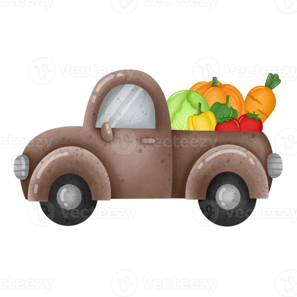 vegetables truck cartoon drawing png