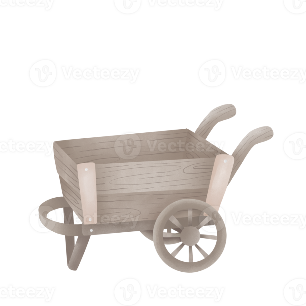 Vintage wooden wagon png