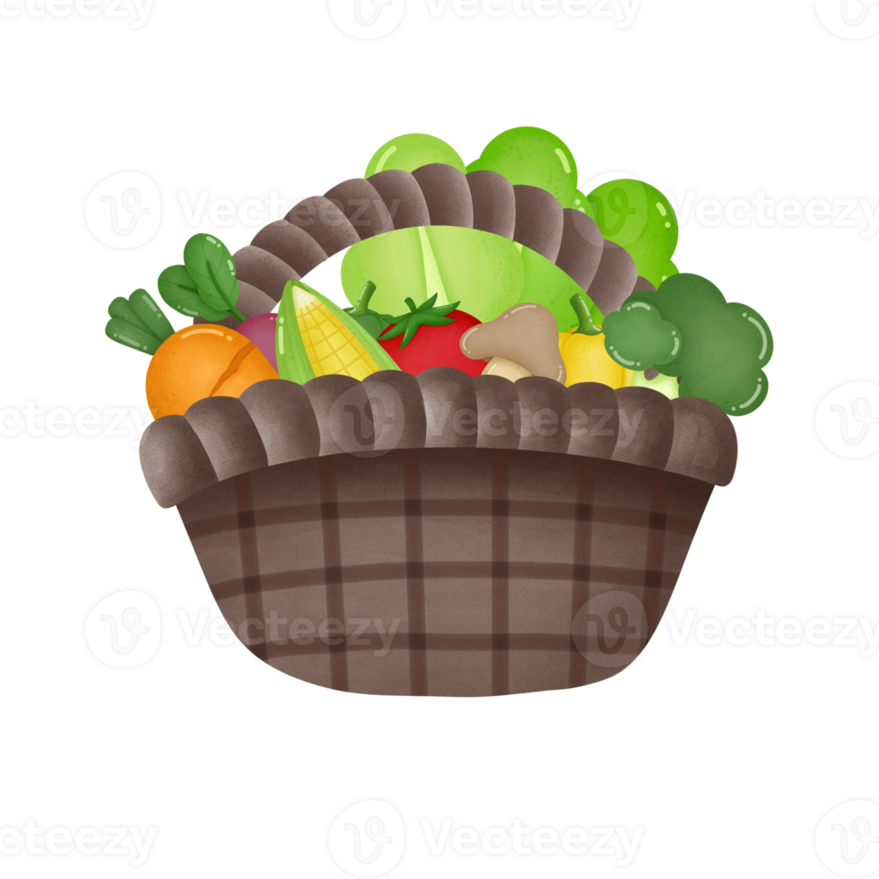 Vegetables in the basket png