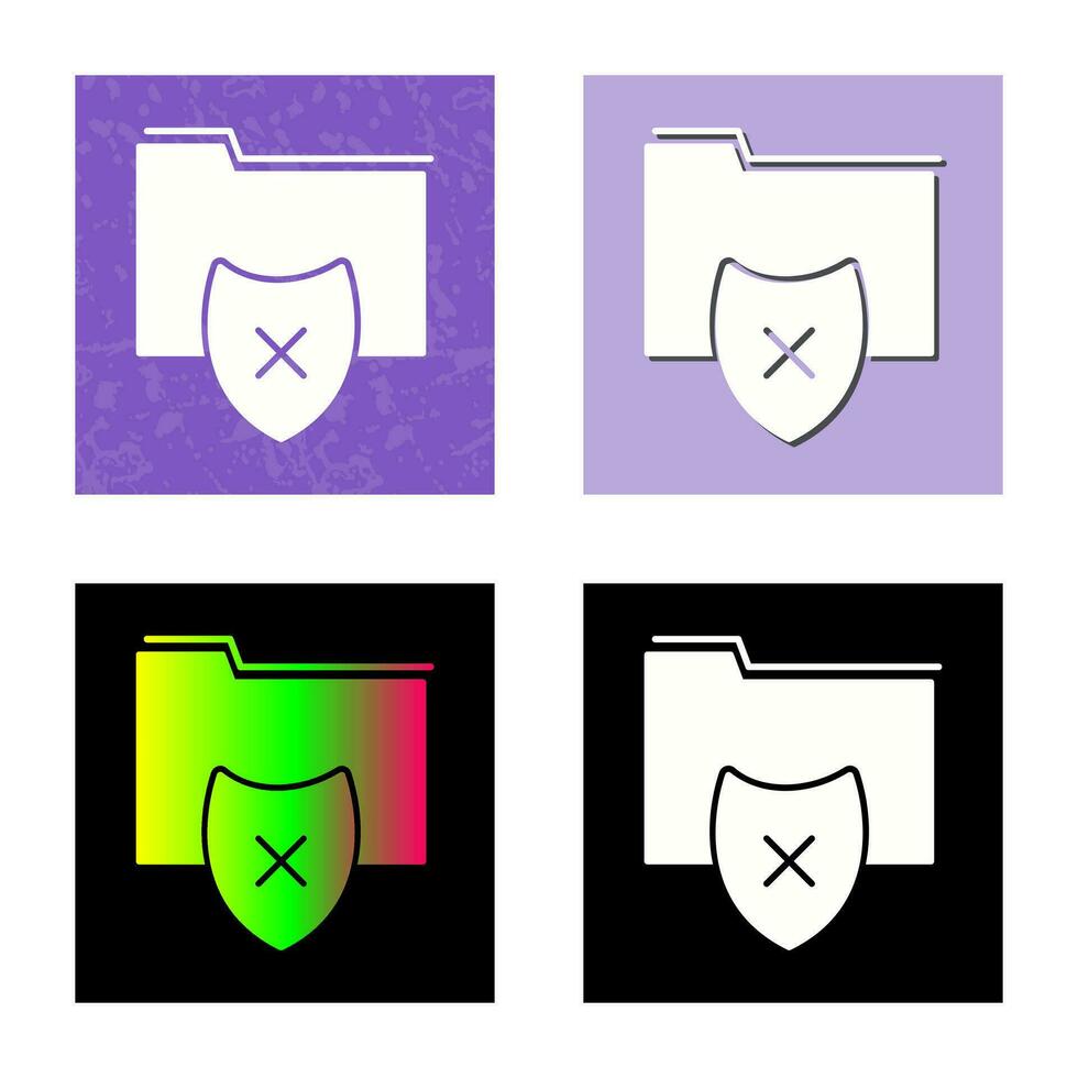 icono de vector de carpeta vulnerable