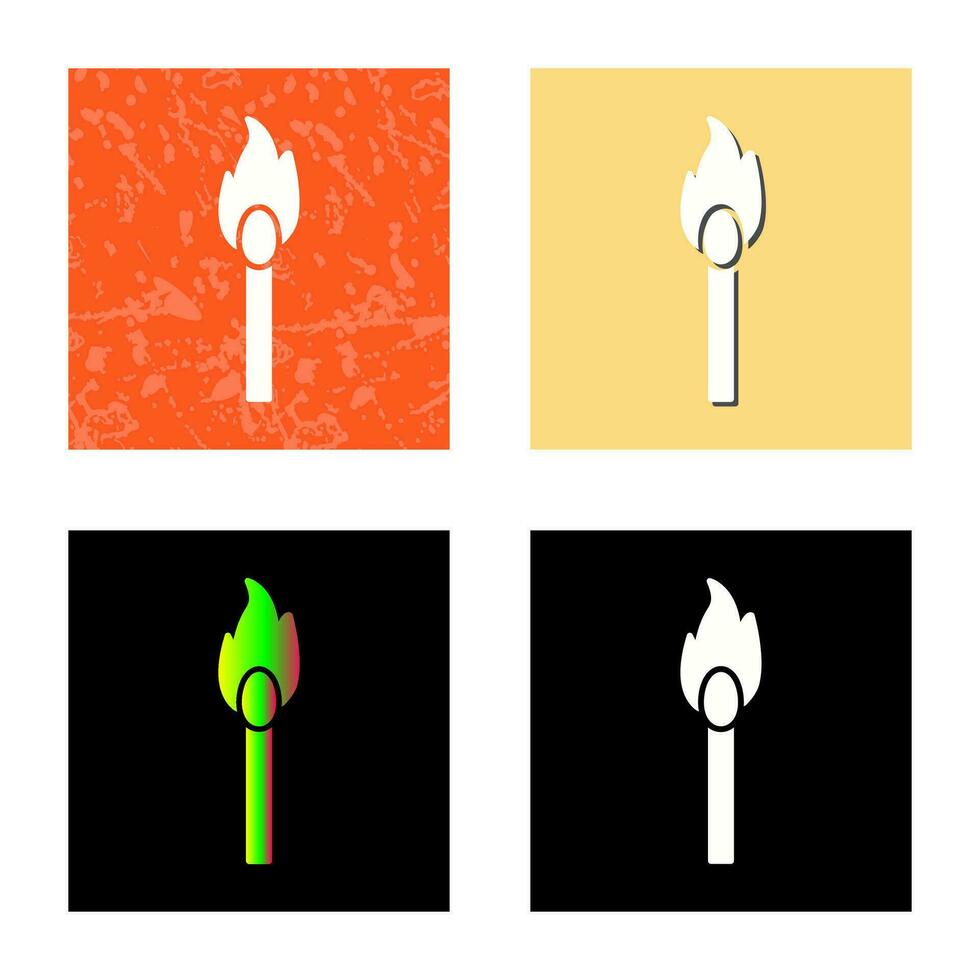 Unique Lit Matchstick Vector Icon