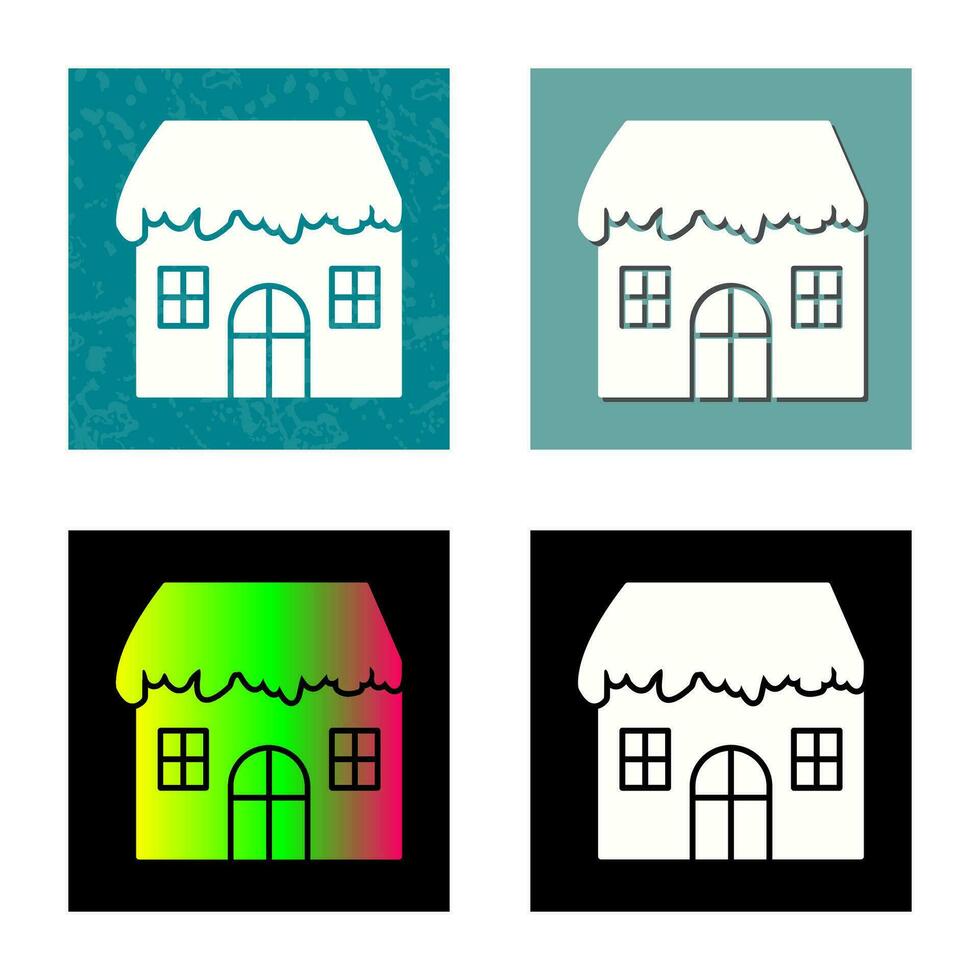 Unique House with Snow Vector Icon