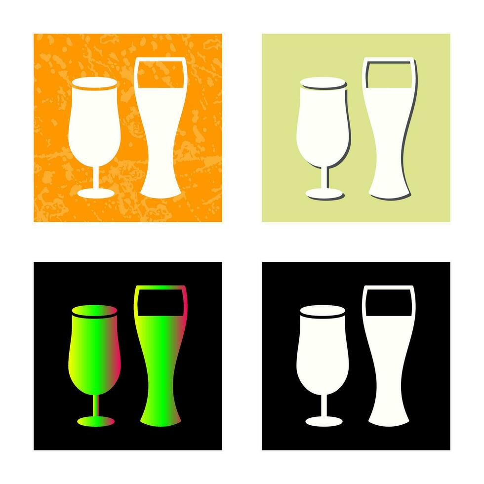 Unique Beer Glasses Vector Icon